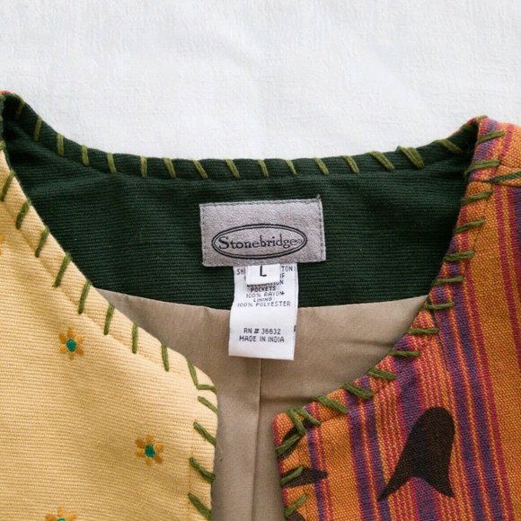 Stonebridge Patchwork Jacket Womens Size L - Picture 3 of 9